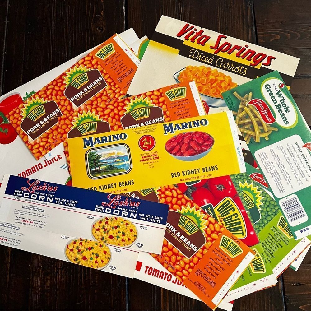 Unused Vegetable Can Labels (Set of 25)